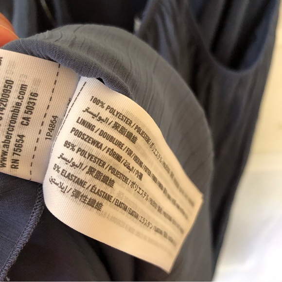 Abercrombie & Fitch A&F Pleated short loose shift dress accordion blue medium - Picture 7 of 8